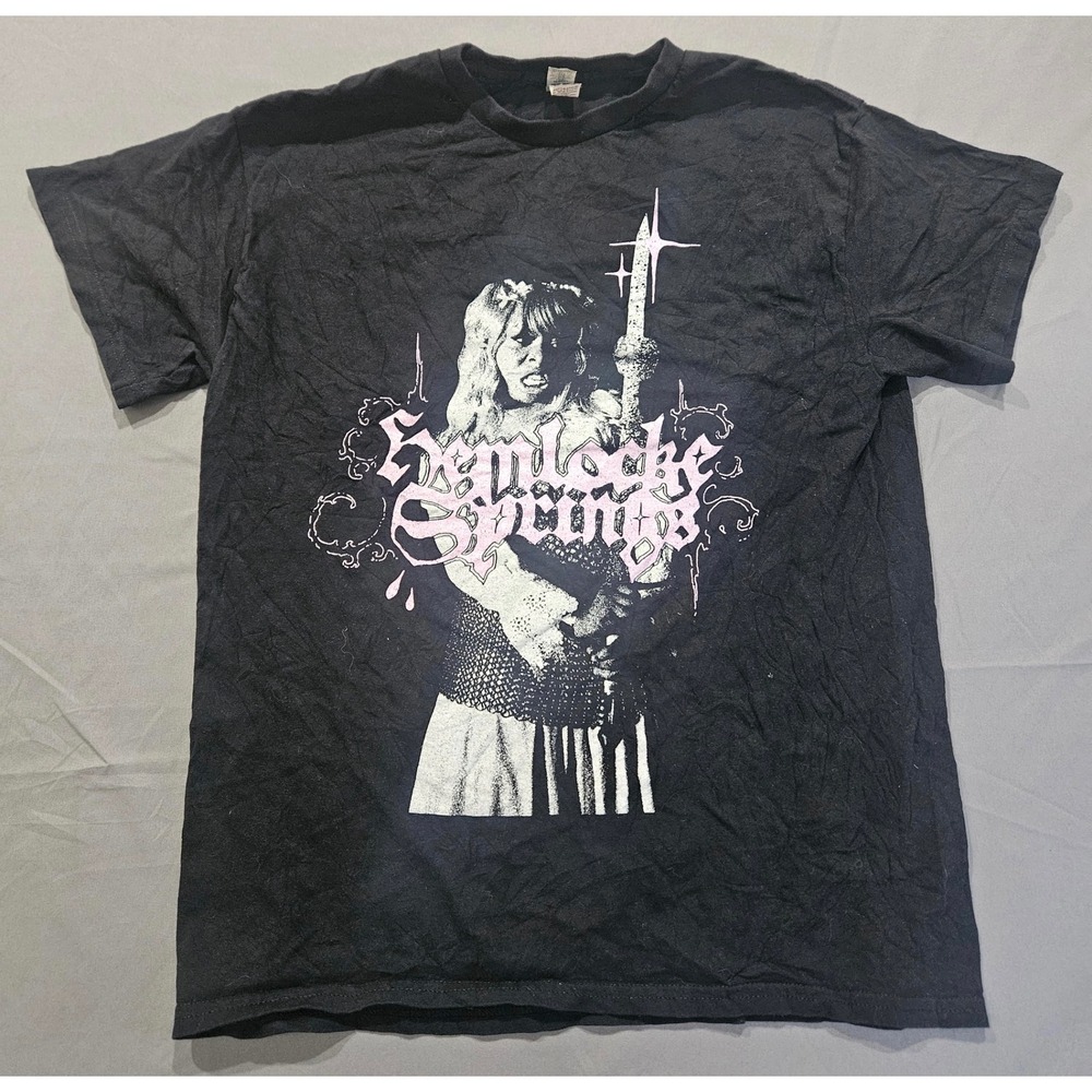 Hemlocke Springs Graphic T-Shirt Unisex Medium Black Sword Merch